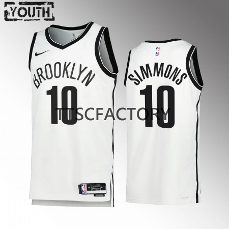 Maglia NBA Brooklyn Nets Ben Simmons 10 Nike 2022-23 Association Edition Bianco Swingman - Bambino